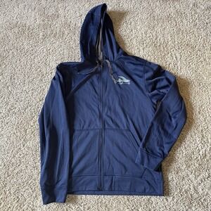 Patagonia Hoodie Men Med Blue Flying Fish Poly Cycle Full Zip Hoody Sweatshirt